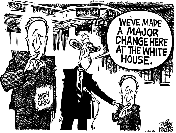Editorial Cartoon by Mike Peters, Dayton Daily News on New Chief of Staff Named