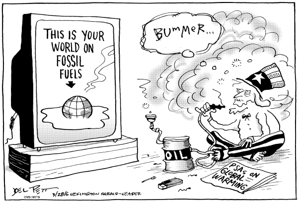 Editorial Cartoon by Joel Pett, Lexington Herald-Leader, CWS/CartoonArts Intl. on Environmental Debate Heats Up