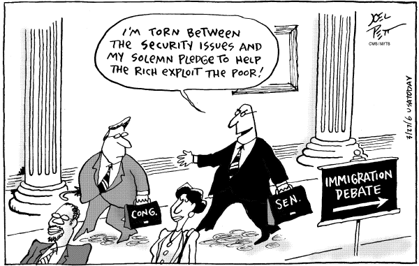 Editorial Cartoon by Joel Pett, Lexington Herald-Leader, CWS/CartoonArts Intl. on New Immigration Policy Imminent