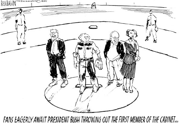 Editorial Cartoon by Rex Babin, Sacramento Bee on President Continues to Battle