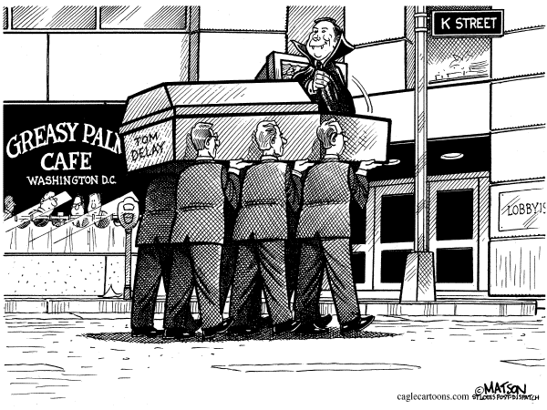 Editorial Cartoon by RJ Matson, Cagle Cartoons on Tom Delay Quits
