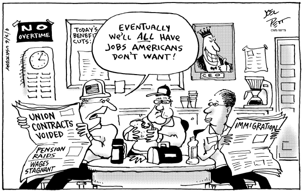 Editorial Cartoon by Joel Pett, Lexington Herald-Leader, CWS/CartoonArts Intl. on Congress Debates Immigration Reform
