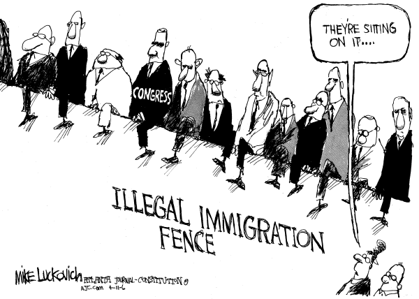 Editorial Cartoon by Mike Luckovich, Atlanta Journal-Constitution on Congress Moves on Immigration Bill