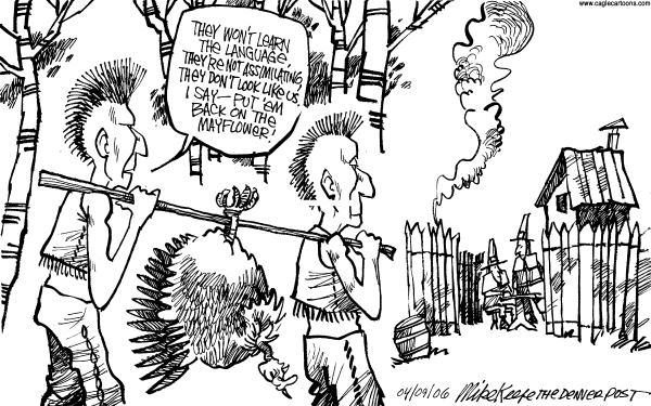 Editorial Cartoon by Mike Keefe, Denver Post on Congress Moves on Immigration Bill