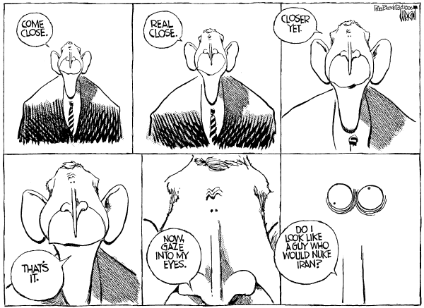 Editorial Cartoon by Don Wright, Palm Beach Post on Bush Seeks Diplomatic Solution on Iran