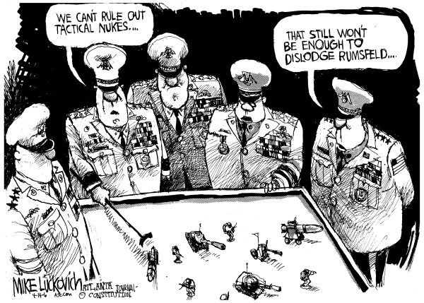 Editorial Cartoon by Mike Luckovich, Atlanta Journal-Constitution on Bush Seeks Diplomatic Solution on Iran