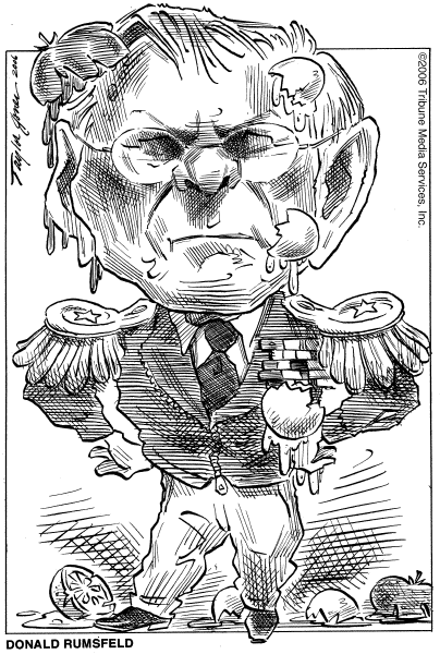 Editorial Cartoon by Taylor Jones, Tribune Media Services on Pressure Mounts on Rumsfeld