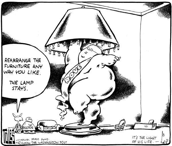 Editorial Cartoon by Tom Toles, Washington Post on President Shakes Up Staff