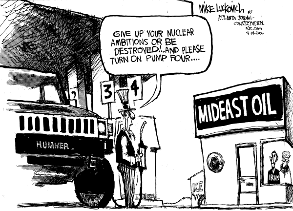 Editorial Cartoon by Mike Luckovich, Atlanta Journal-Constitution on Gas Prices Soar