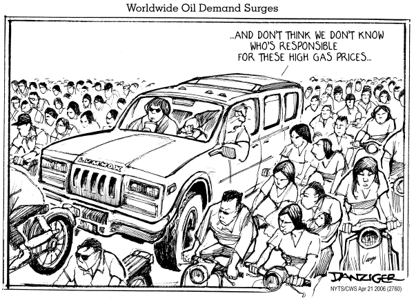 Editorial Cartoon by Jeff Danziger, CWS/CartoonArts Intl. on Gas Prices Soar