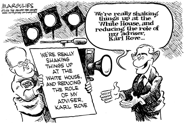 Editorial Cartoon by Jimmy Margulies, The Record, New Jersey on New White House Staff Takes Shape