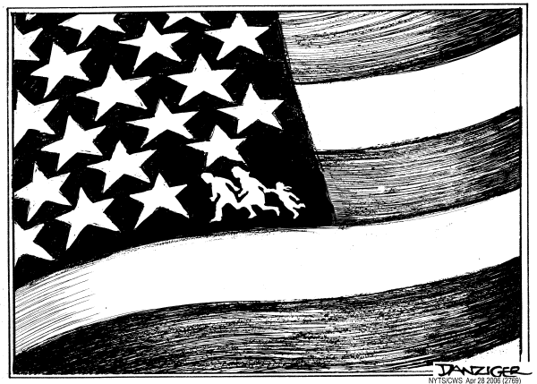 Editorial Cartoon by Jeff Danziger, CWS/CartoonArts Intl. on Immigration Battle Heats Up
