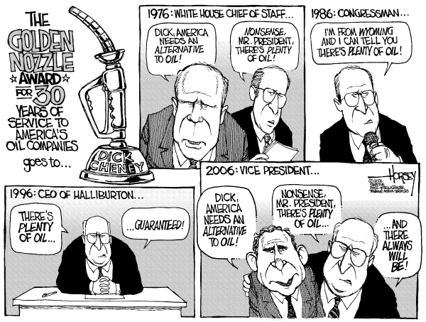 Editorial Cartoon by David Horsey, Seattle Post-Intelligencer on Record Profits for Exxon