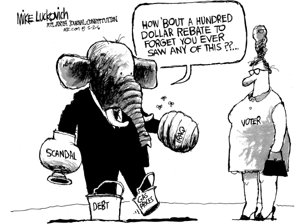 Editorial Cartoon by Mike Luckovich, Atlanta Journal-Constitution on GOP Gears Up for Elections
