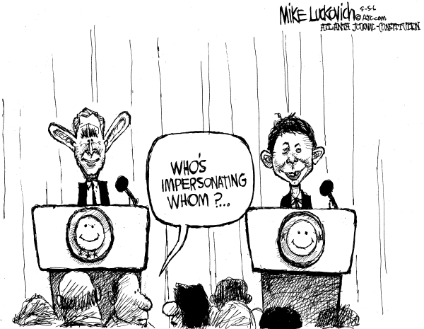 Editorial Cartoon by Mike Luckovich, Atlanta Journal-Constitution on President Refuses to Back Down