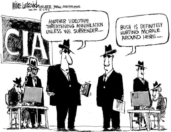 Editorial Cartoon by Mike Luckovich, Atlanta Journal-Constitution on General to Replace Fired CIA Chief