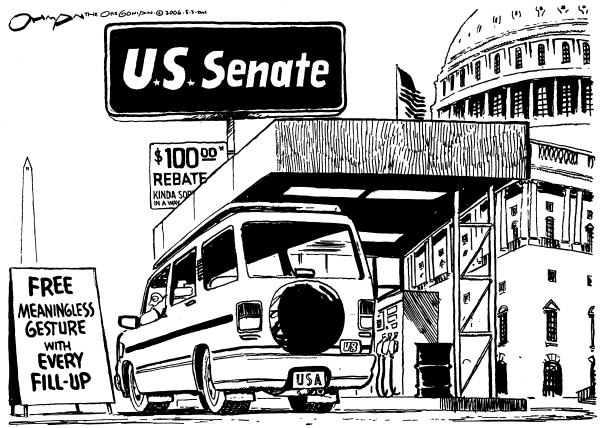 Editorial Cartoon by Jack Ohman, The Oregonian on Gas Prices Remain High