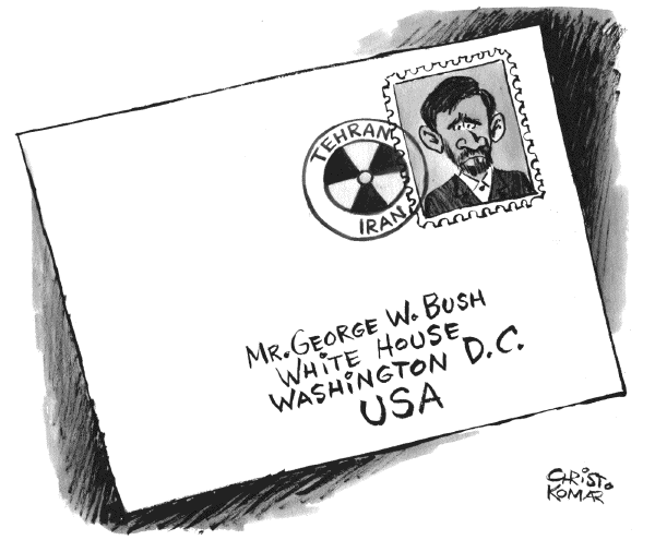 Editorial Cartoon by Christo Komarnitski, Sofia, Bulgaria on US Targets Iran