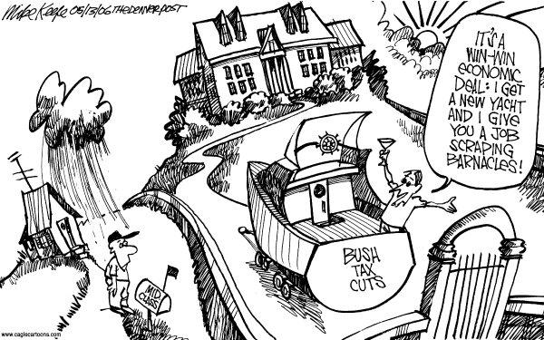 Editorial Cartoon by Mike Keefe, Denver Post on Free Market Flourishing