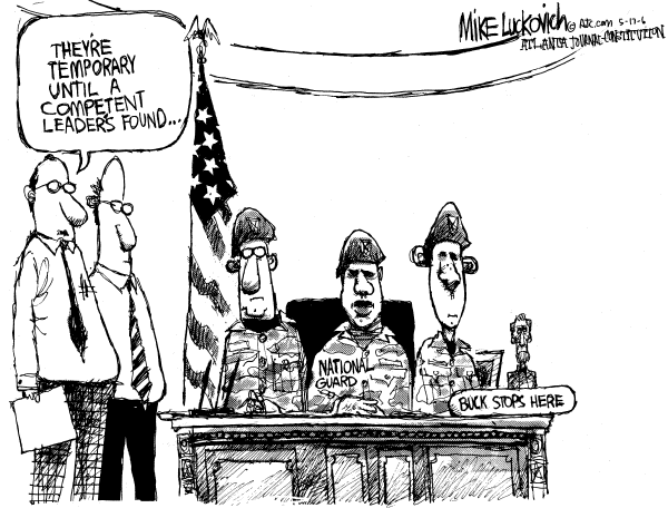 Editorial Cartoon by Mike Luckovich, Atlanta Journal-Constitution on National Guard Deployed to Border