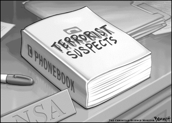 Editorial Cartoon by Clay Bennett, Christian Science Monitor on Phone Records Seized