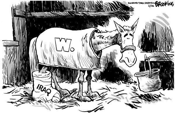 Editorial Cartoon by Gary Brookins, Richmond Times Dispatch on President Unconcerned With Polls