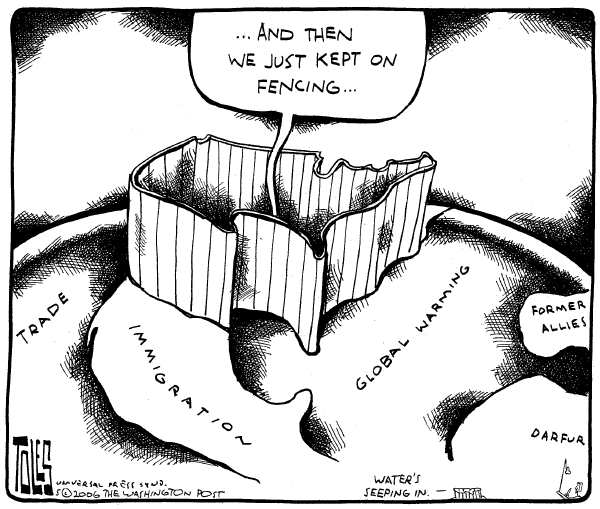 Editorial Cartoon by Tom Toles, Washington Post on Immigration Policy Nearly Finished