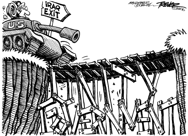 Editorial Cartoon by John Trevor, Albuquerque Journal on Big Progress in Iraq