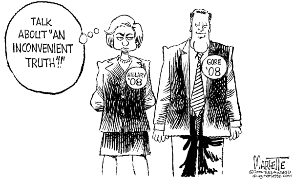 Editorial Cartoon by Doug Marlette, Tallahasee Democrat on Gore&#8217;s Movie Breaks Records