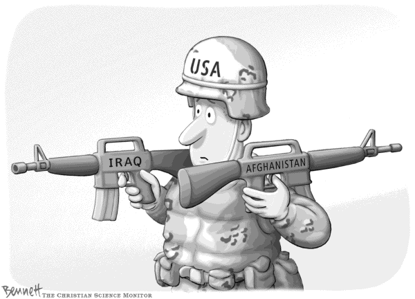 Editorial Cartoon by Clay Bennett, Christian Science Monitor on Violence Escalates in Iraq