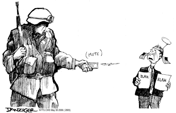 Editorial Cartoon by Jeff Danziger, CWS/CartoonArts Intl. on Violence Escalates in Iraq