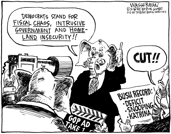 Editorial Cartoon by Dan Wasserman, Boston Globe on GOP Takes the Offensive