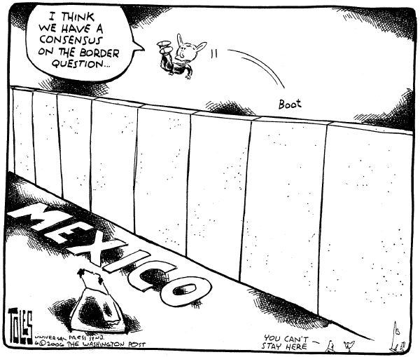 Editorial Cartoon by Tom Toles, Washington Post on Bush Stays on Course