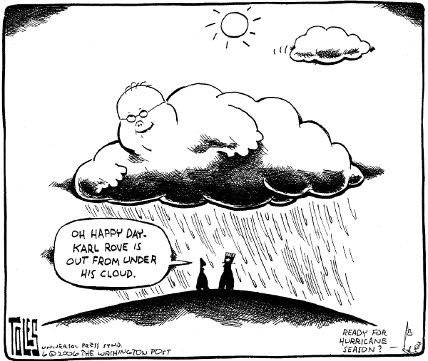 Editorial Cartoon by Tom Toles, Washington Post on Rove Not to Be Indicted