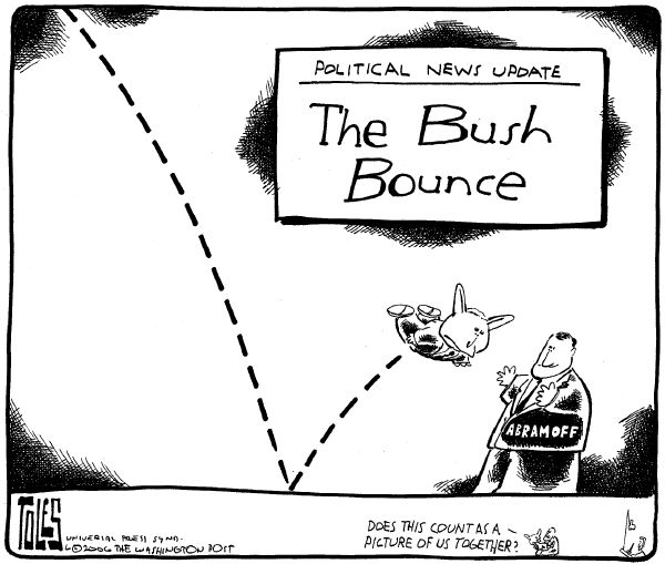Editorial Cartoon by Tom Toles, Washington Post on President's Poll Numbers Rise