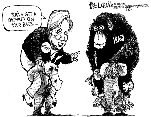 Editorial Cartoon by Mike Luckovich, Atlanta Journal-Constitution on Democrats Gaining Momentum