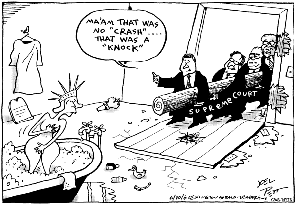 Editorial Cartoon by Joel Pett, Lexington Herald-Leader, CWS/CartoonArts Intl. on Court Ruling to Make Country Safer