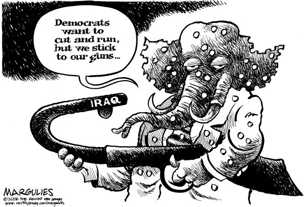 Editorial Cartoon by Jimmy Margulies, The Record, New Jersey on Advances in Iraq Encourage GOP
