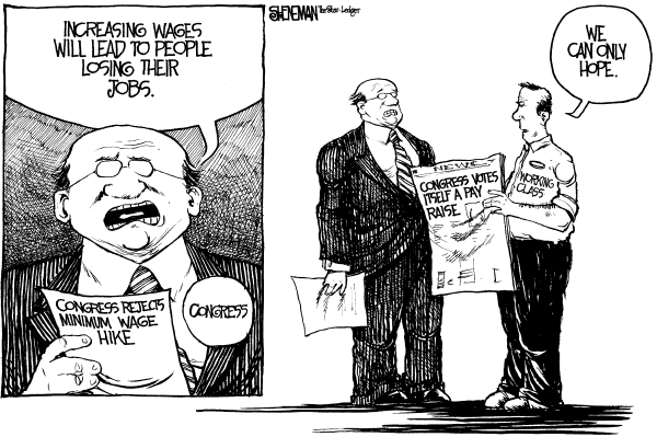 Editorial Cartoon by Drew Sheneman, Newark Star Ledger on Congress Stays the Course