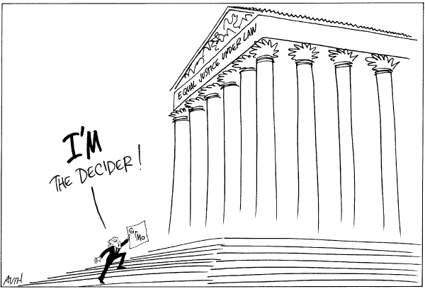 Editorial Cartoon by Tony Auth, Philadelphia Inquirer on Supreme Court Rules Against Administration