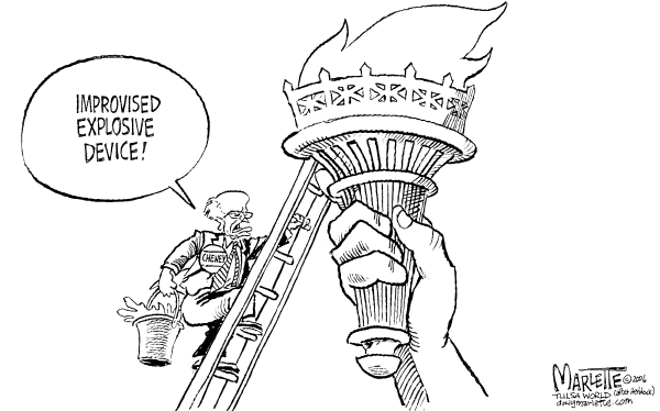 Editorial Cartoon by Doug Marlette, Tallahasee Democrat on White House Tightens Homeland Security