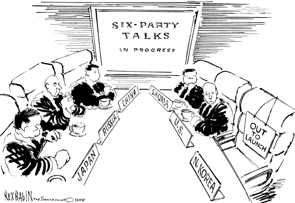 Editorial Cartoon by Rex Babin, Sacramento Bee on North Korea Test Fires Missiles