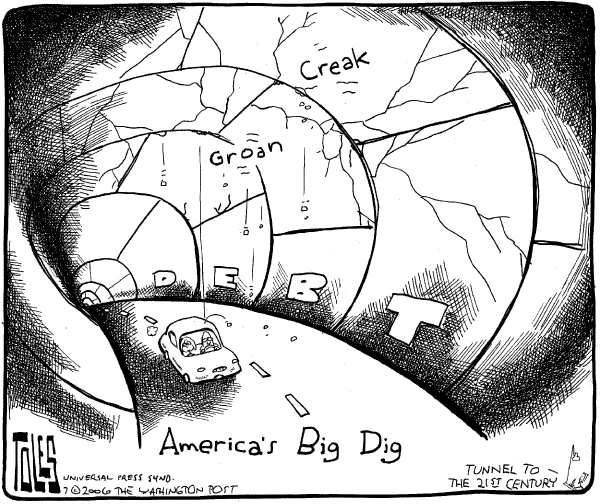 Editorial Cartoon by Tom Toles, Washington Post on US Deficit Lower Than Expected