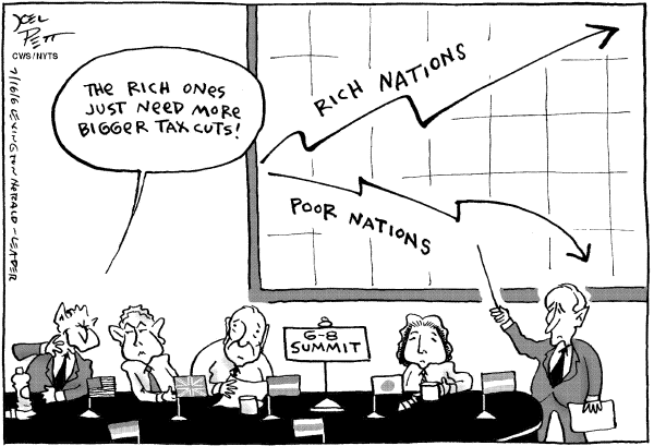 Editorial Cartoon by Joel Pett, Lexington Herald-Leader, CWS/CartoonArts Intl. on G8 Summit Impacted by Conflict