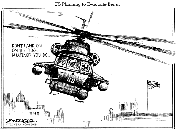 Editorial Cartoon by Jeff Danziger, CWS/CartoonArts Intl. on US Stays on Mideast Sidelines
