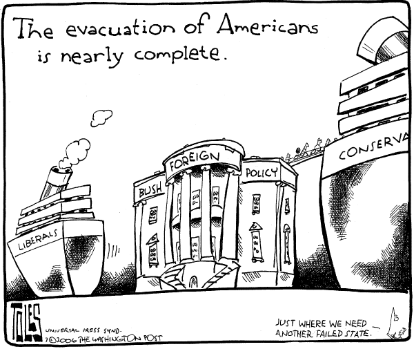 Editorial Cartoon by Tom Toles, Washington Post on US Stays on Mideast Sidelines