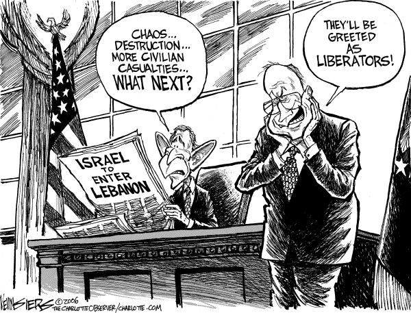 Editorial Cartoon by Kevin Siers, Charlotte Observer on US Opposes Cease-fire, Backs Israel