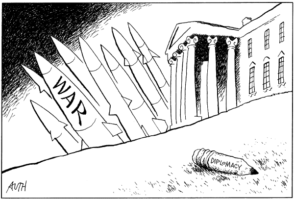 Editorial Cartoon by Tony Auth, Philadelphia Inquirer on US Opposes Cease-fire, Backs Israel