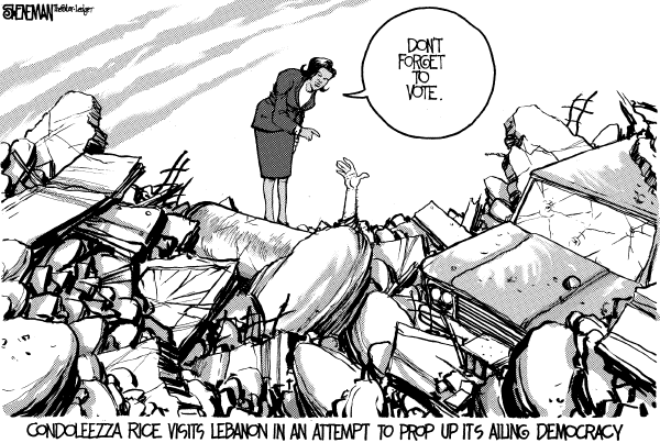 Editorial Cartoon by Drew Sheneman, Newark Star Ledger on US Opposes Cease-fire, Backs Israel