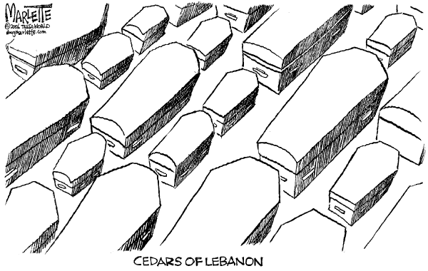 Editorial Cartoon by Doug Marlette, Tallahasee Democrat on Israel Invades Lebanon